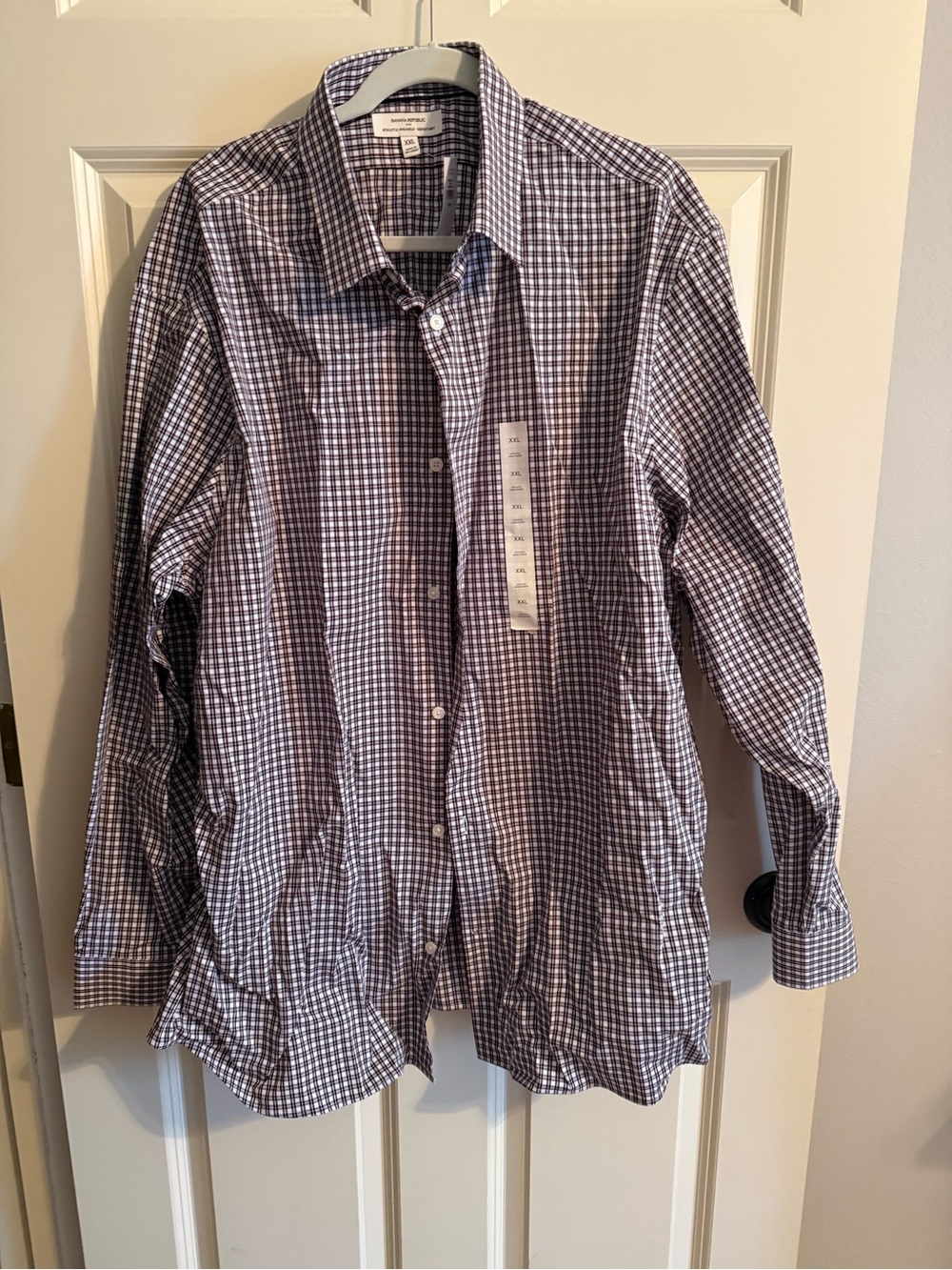 Banana Republic XXL Brown and White Plaid Button-Down Shirt (100)